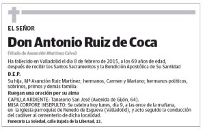 esquela exjugador CD Iscar Antonio Ruiz de Coca 'Coca'