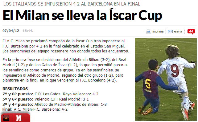 El Milan se lleva la Íscar Cup - MARCA_com
