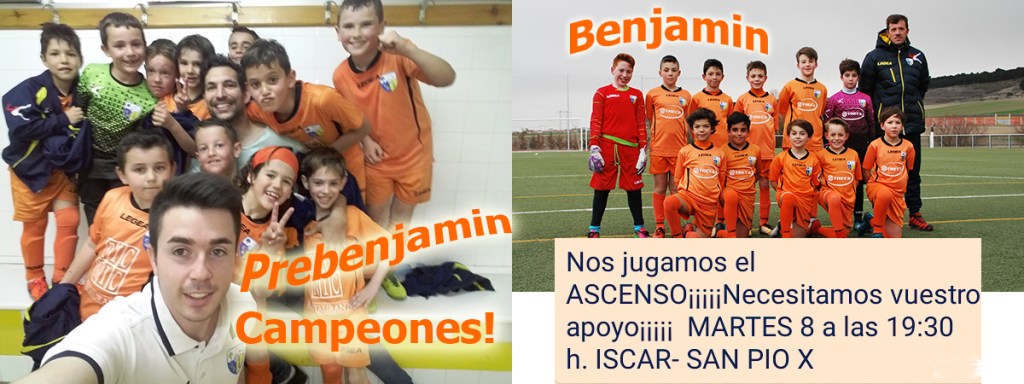 Campeones!!! El Prebenjamín ya lo es y el Benjamín lo puede ser&nbsp;hoy