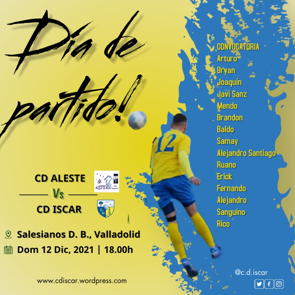 Convocatoria del C.D. Iscar Aficionado contra el C.D.&nbsp;Aleste