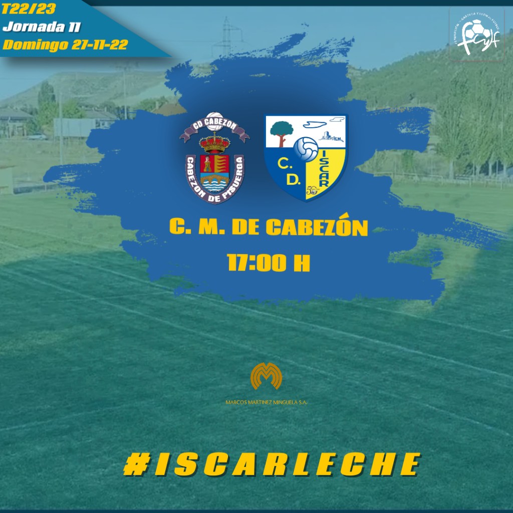 CD Cabezón – CD ISCAR : Domingo a las&nbsp;17H00