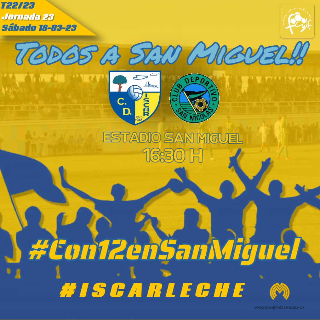 CD ISCAR – CD San Nicolás: Sábado a las&nbsp;16H30