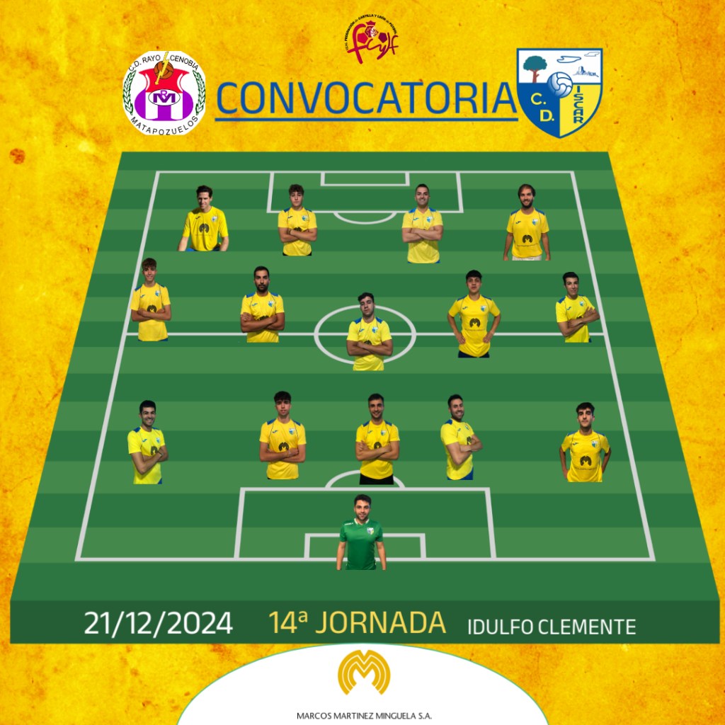 Convocatoria del C. D. ÍSCAR frente al Rayo&nbsp;Cenobia
