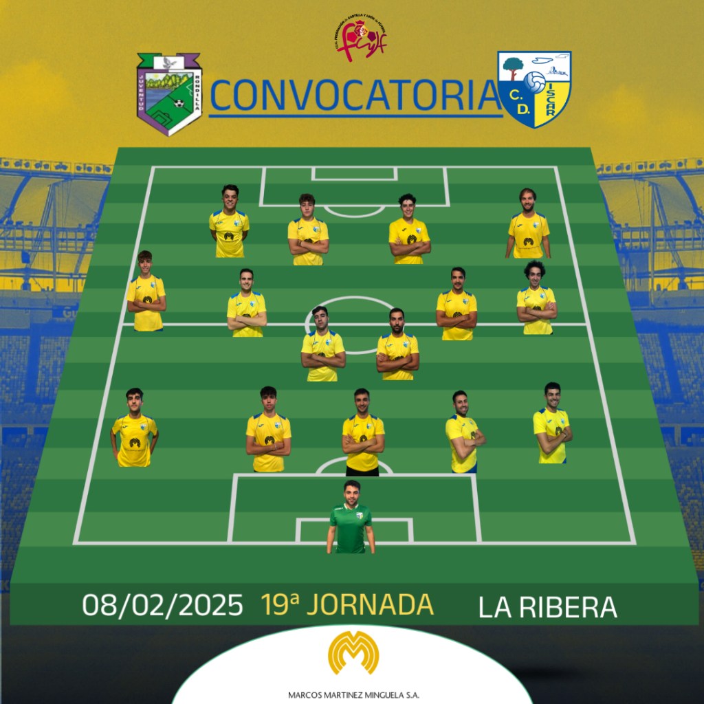 Convocatoria del C. D. ÍSCAR frente al Juventud&nbsp;Rondilla