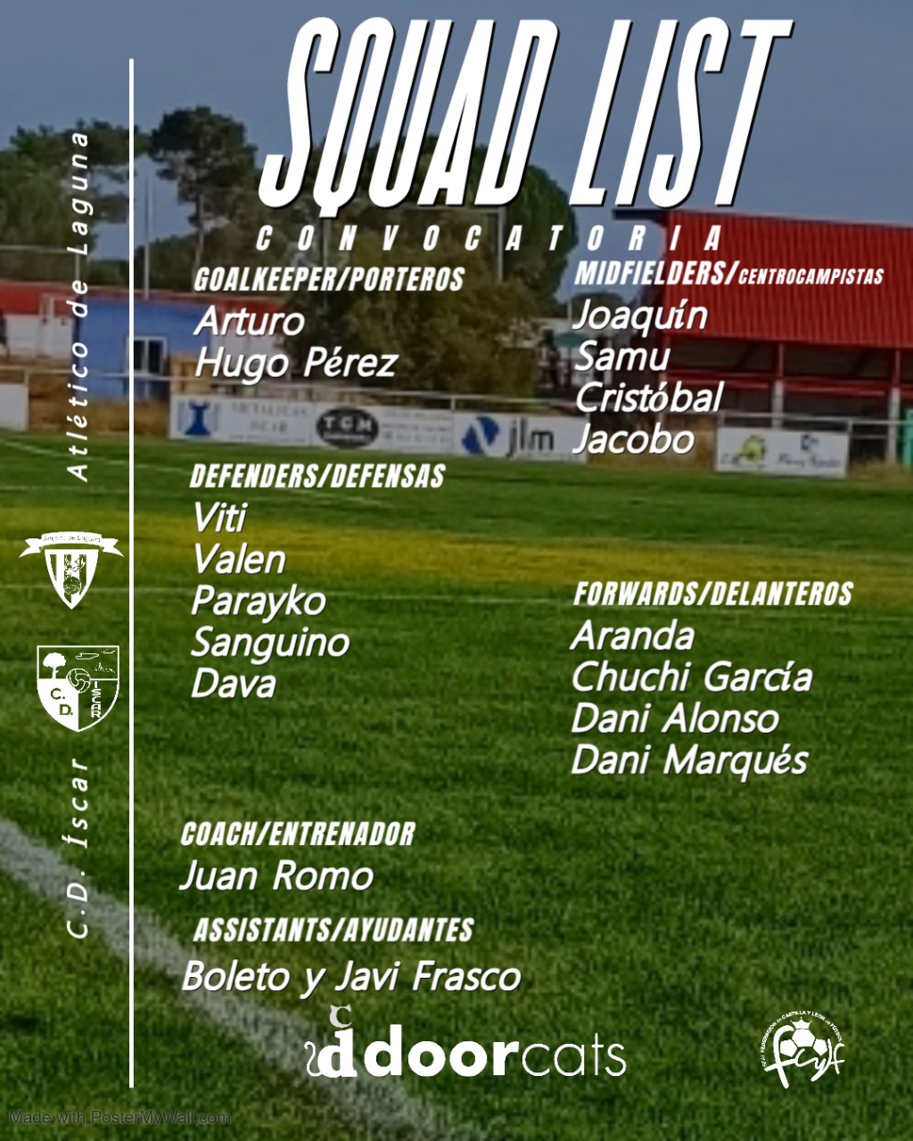 Convocatoria contra el Atlético de&nbsp;Laguna