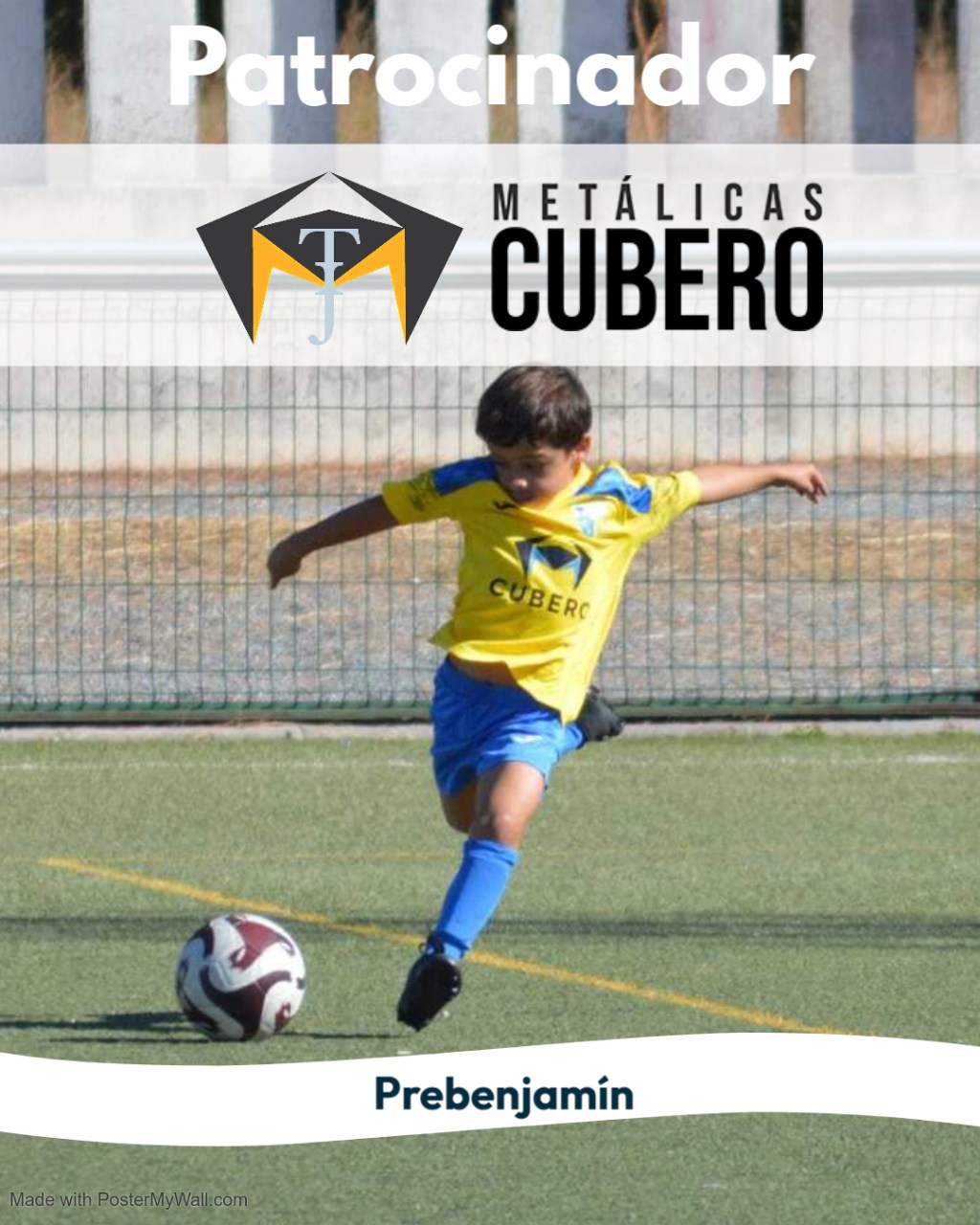 Metálicas Cubero, patrocinador del equipo Prebenjamín para la temporada&nbsp;2025