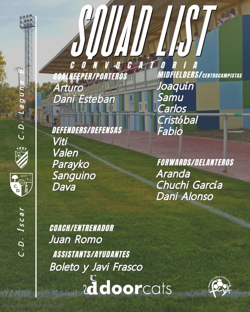 Convocatoria contra el C.D. Laguna&nbsp;B