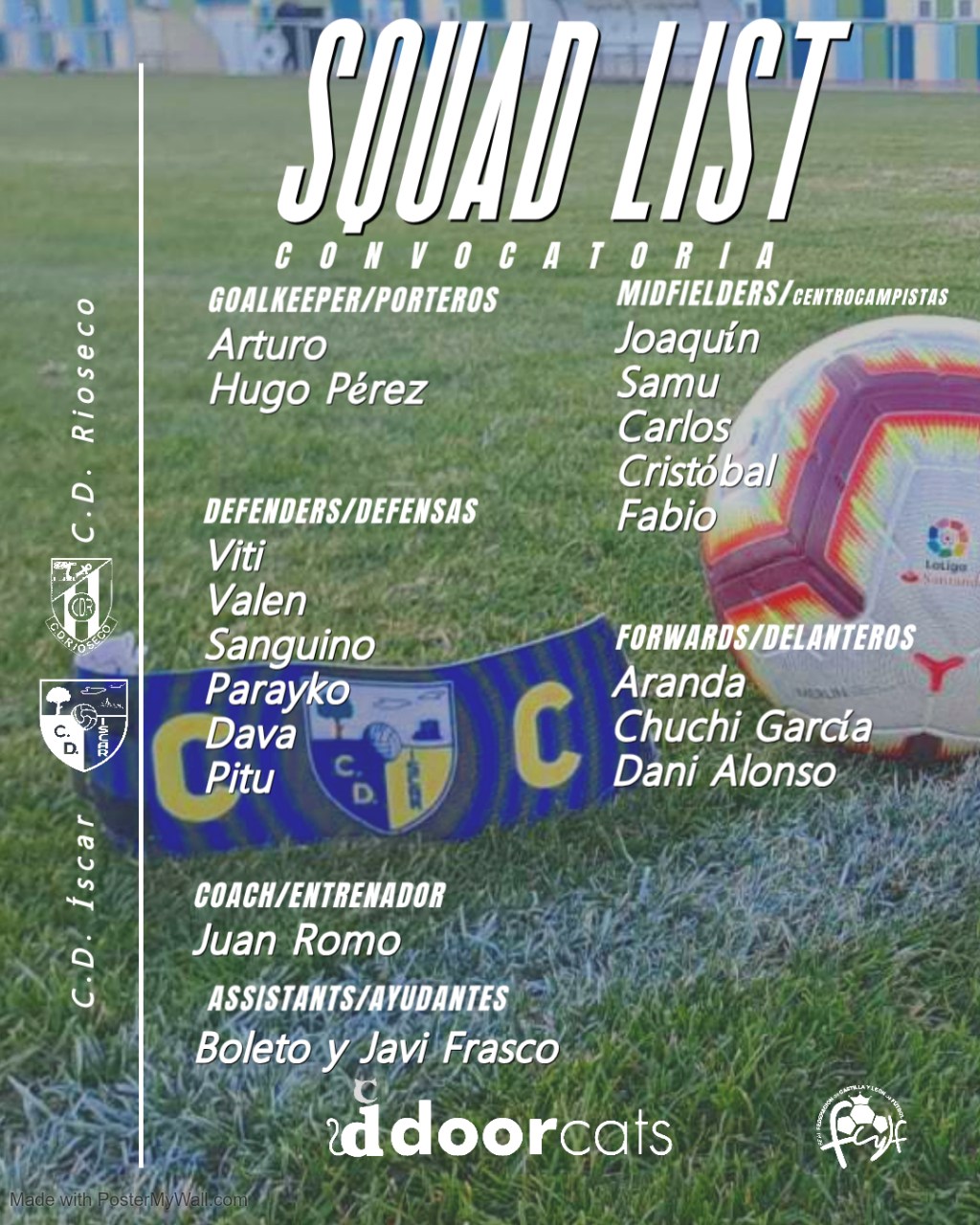 Convocatoria contra el C.D.&nbsp;Rioseco