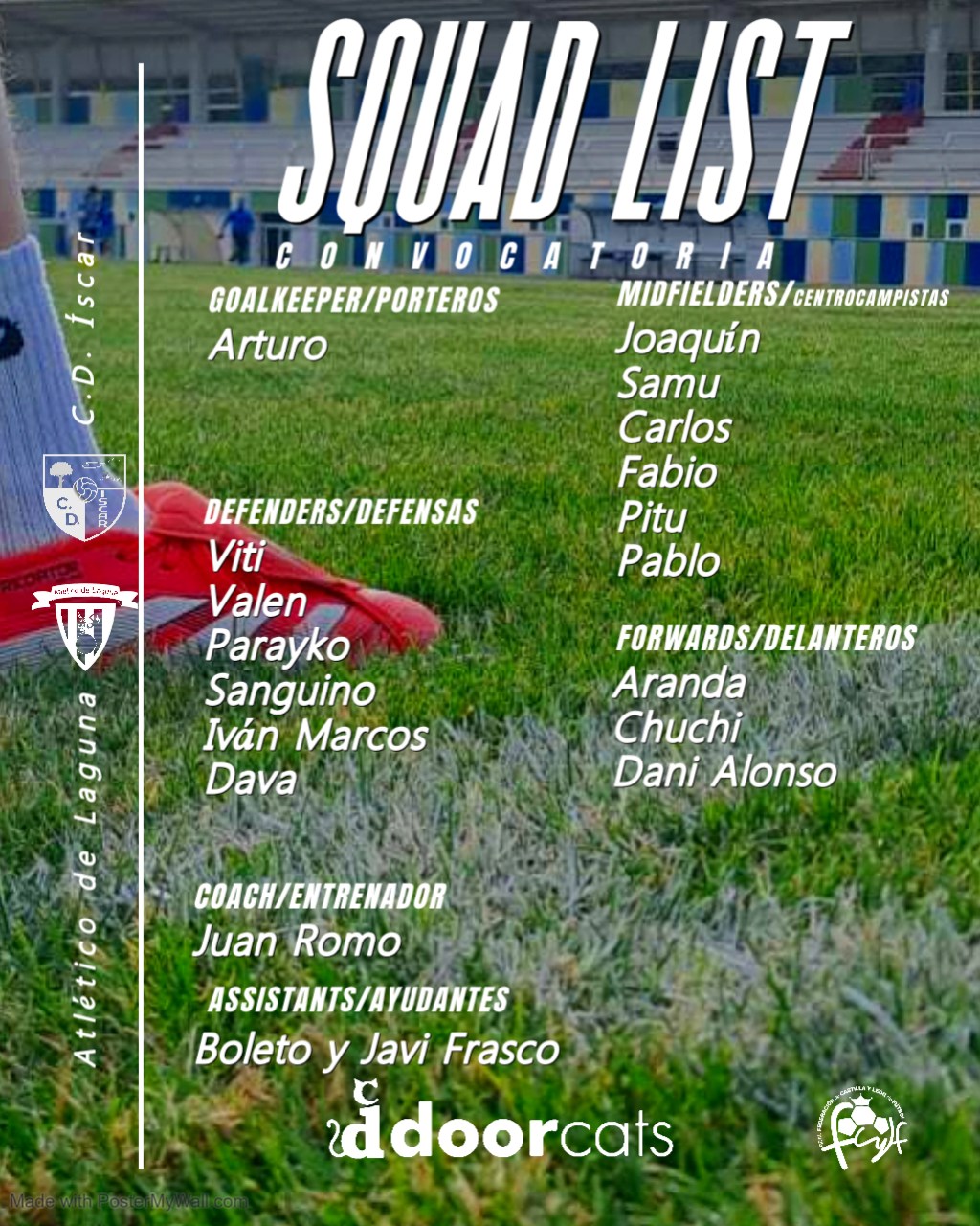 Convocatoria vs Atlético de&nbsp;Laguna