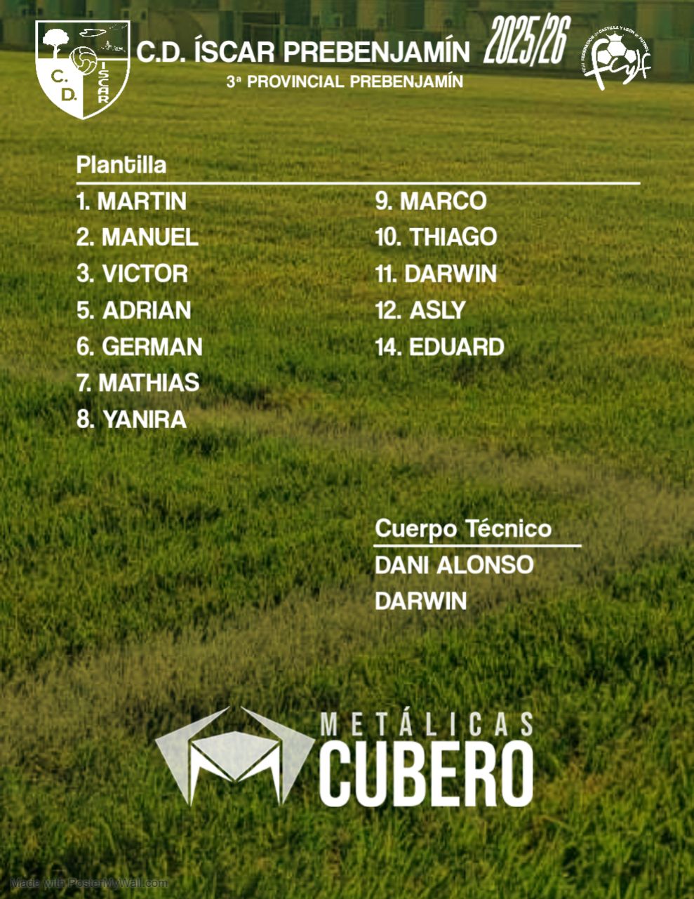 Plantilla Prebenjamín
