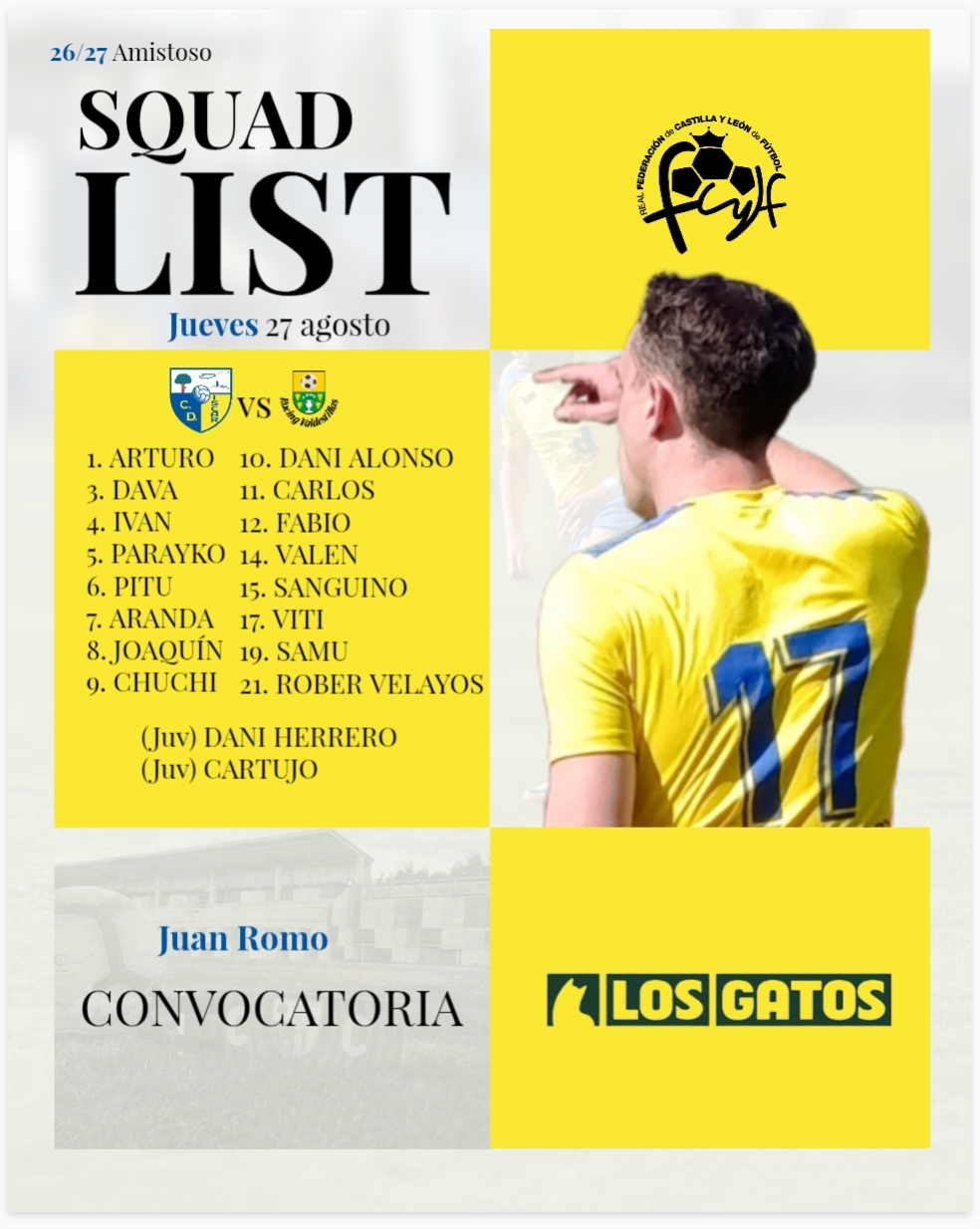 Convocatoria | Tercer amistoso de&nbsp;pretemporada